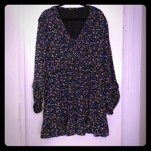 Zara Printed dress with ruffles